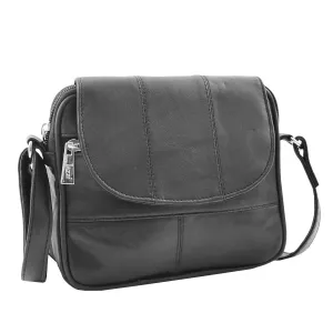 DR466 Women's Leather Small Cross Body Sling Bag Black