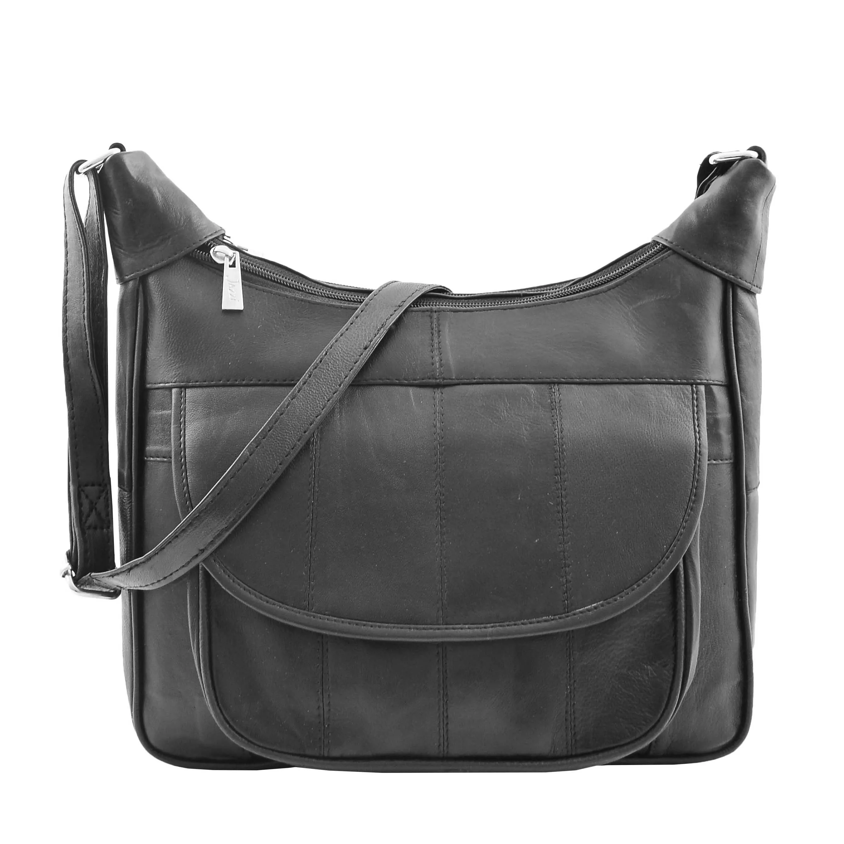 DR468 Women's Leather Cross Body Organiser Bag Black