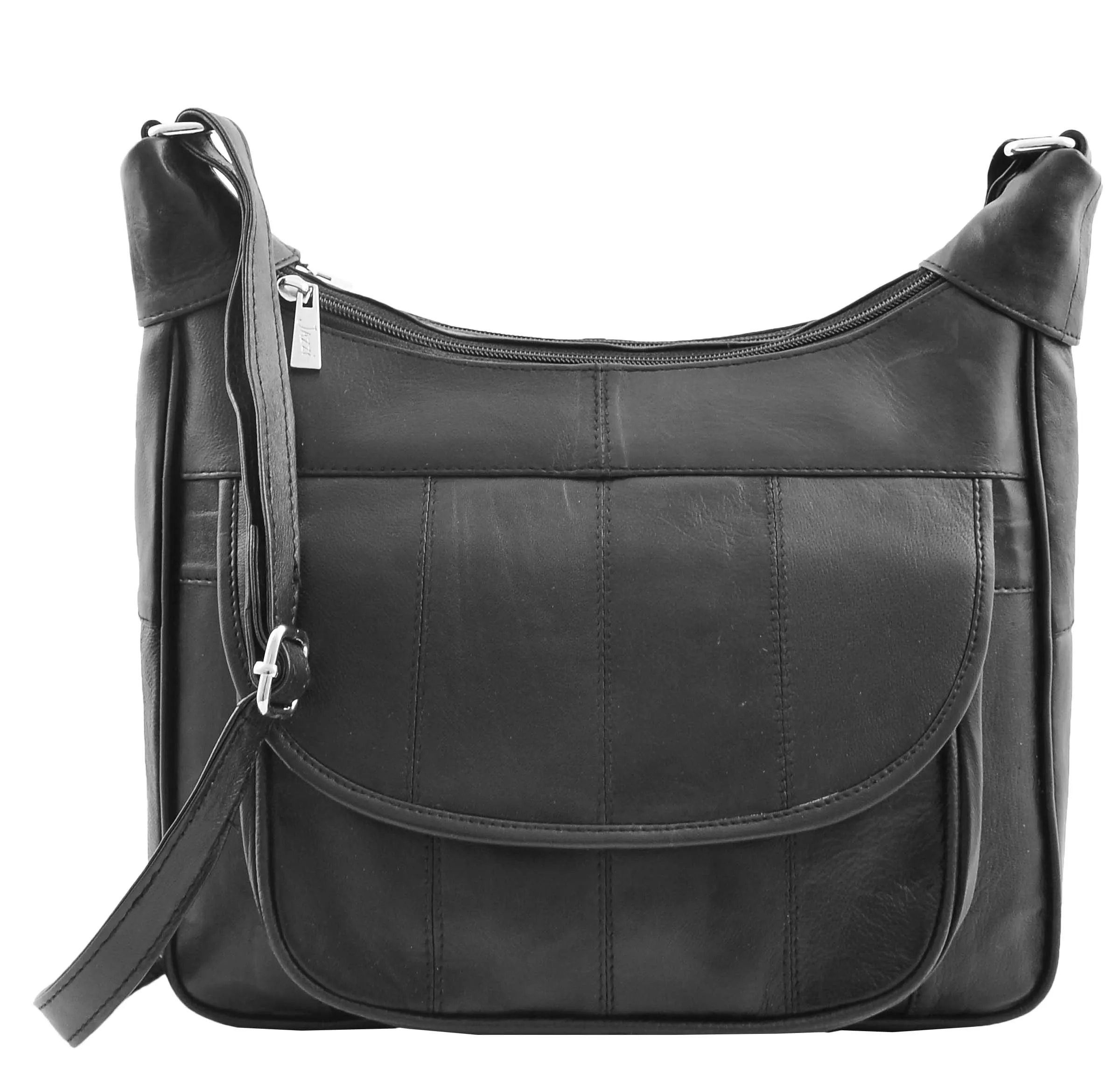 DR468 Women's Leather Cross Body Organiser Bag Black