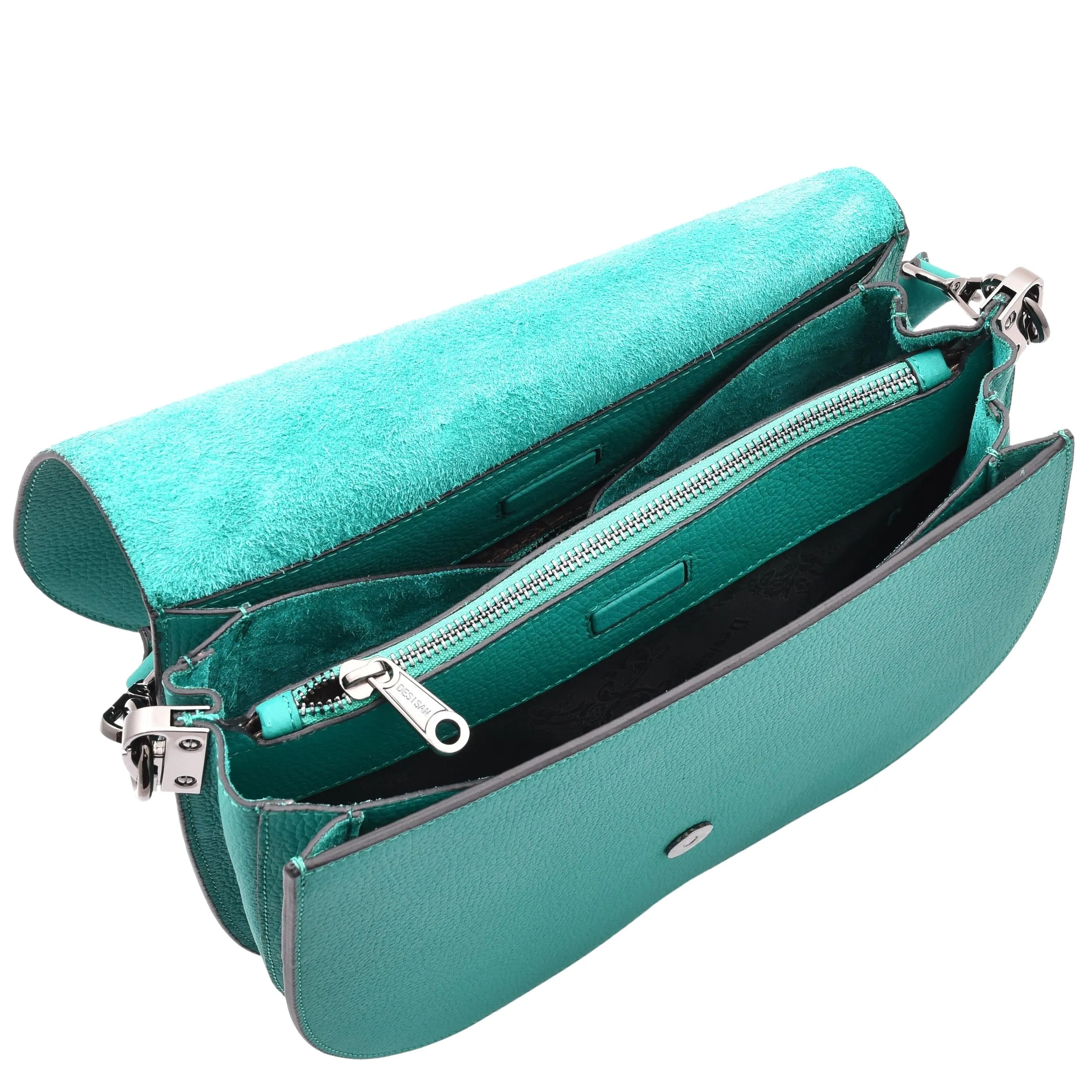 DR581 Women's Real Leather Twist Handle Shoulder Bag Green