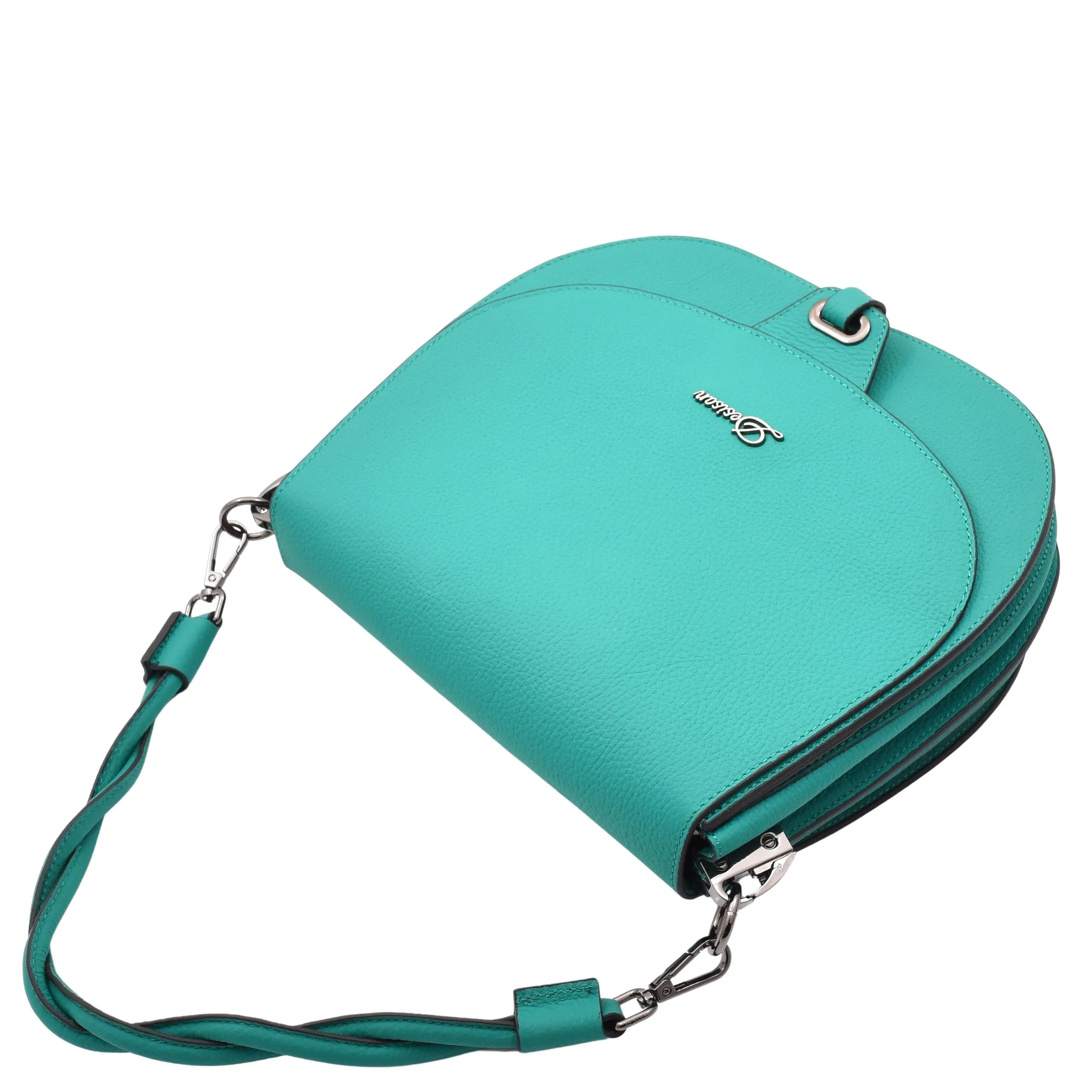 DR581 Women's Real Leather Twist Handle Shoulder Bag Green