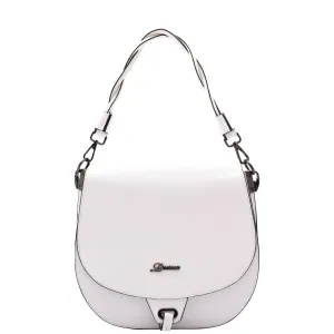DR581 Women's Real Leather Twist Handle Shoulder Bag White
