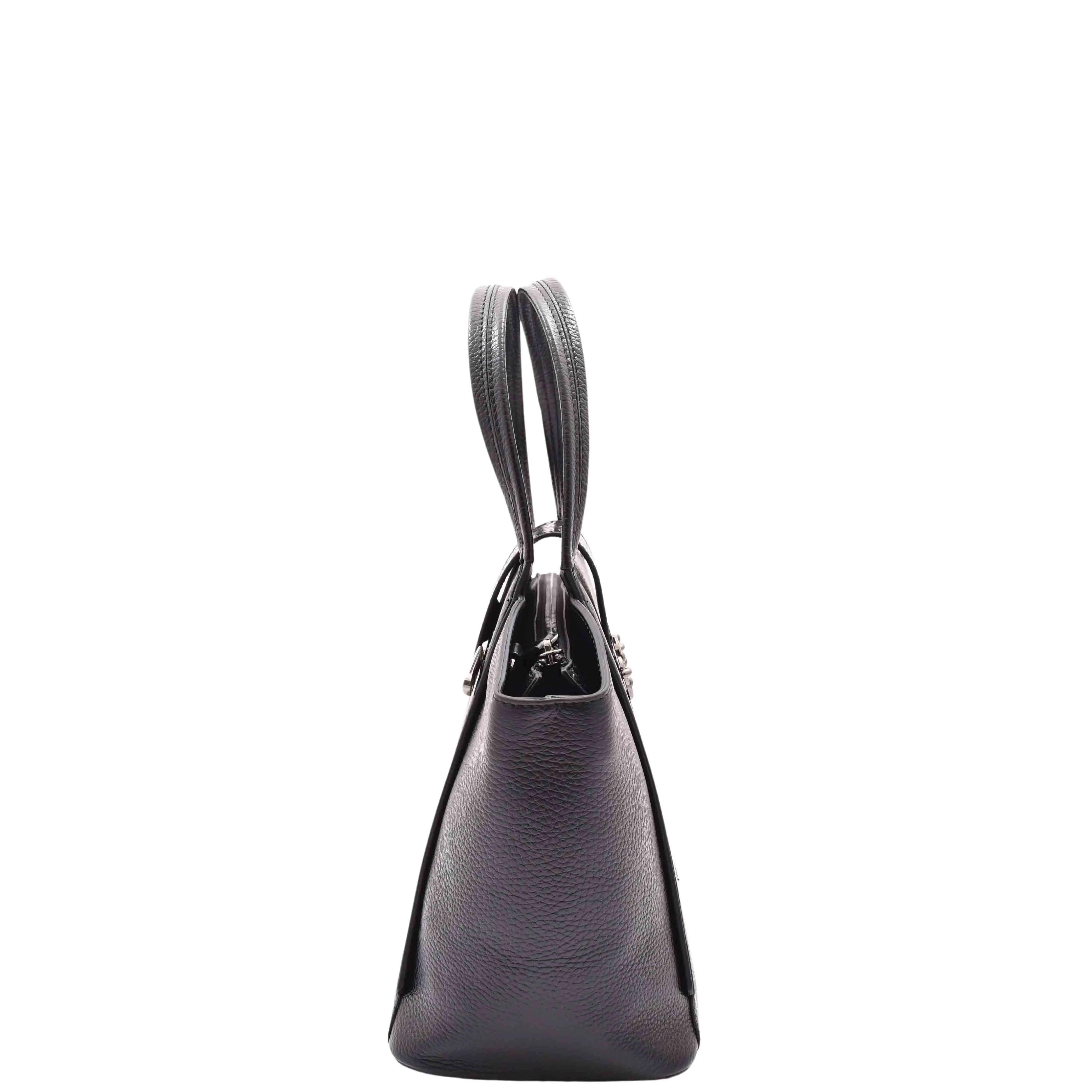 DR586 Women's Stylish Leather Adjustable Strap Handbag Black