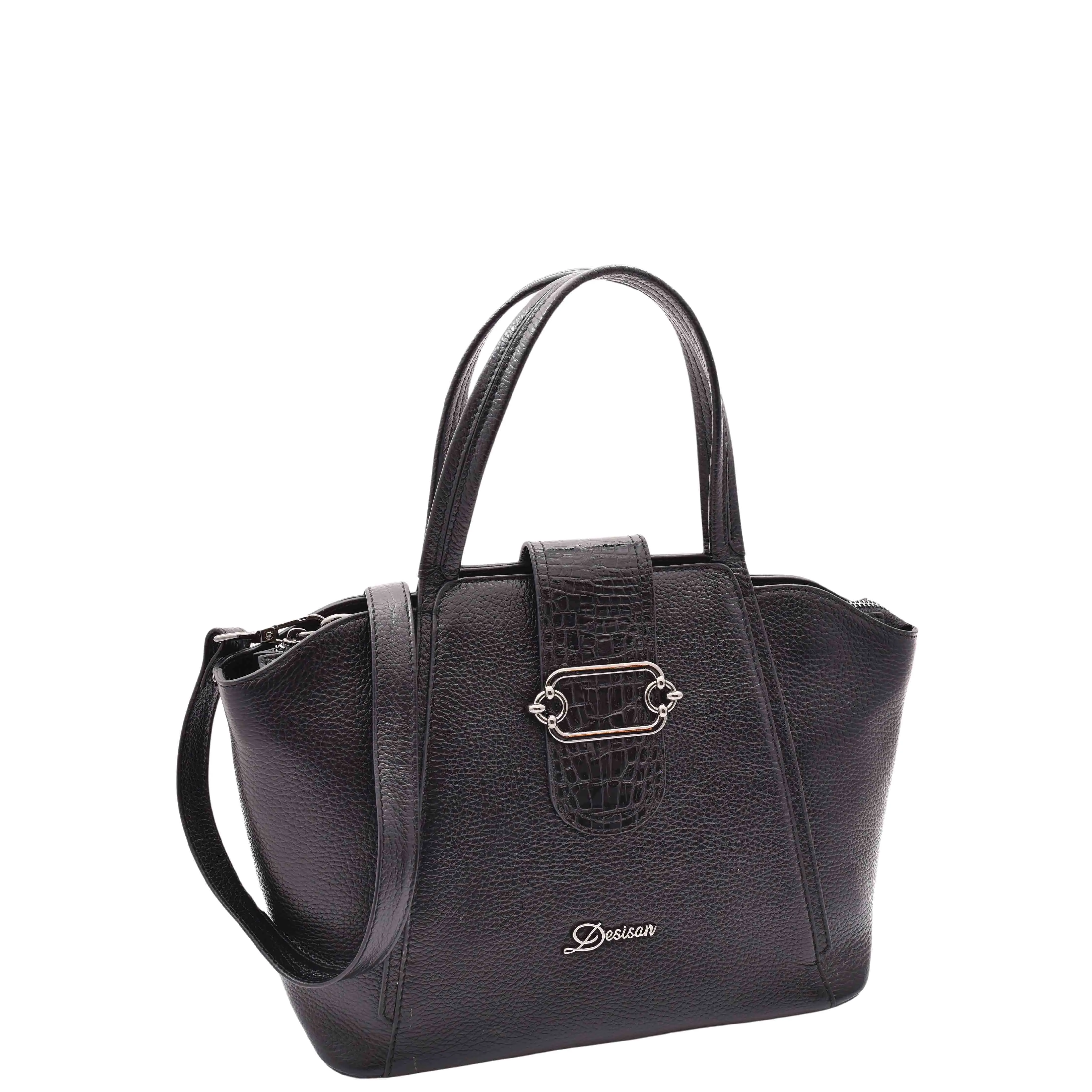 DR586 Women's Stylish Leather Adjustable Strap Handbag Black