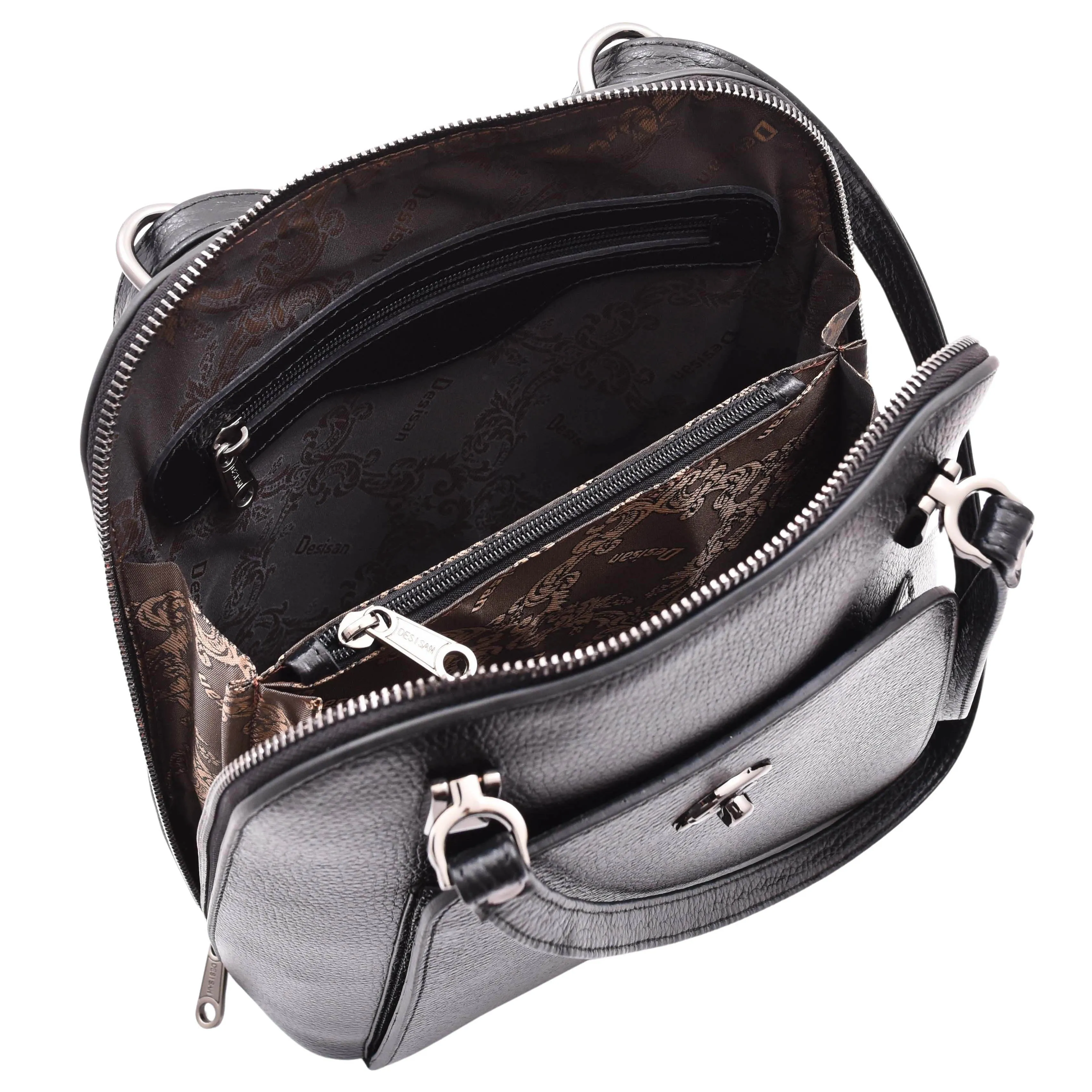 DR615 Women's Backpack Style Leather Shoulder Bag Black