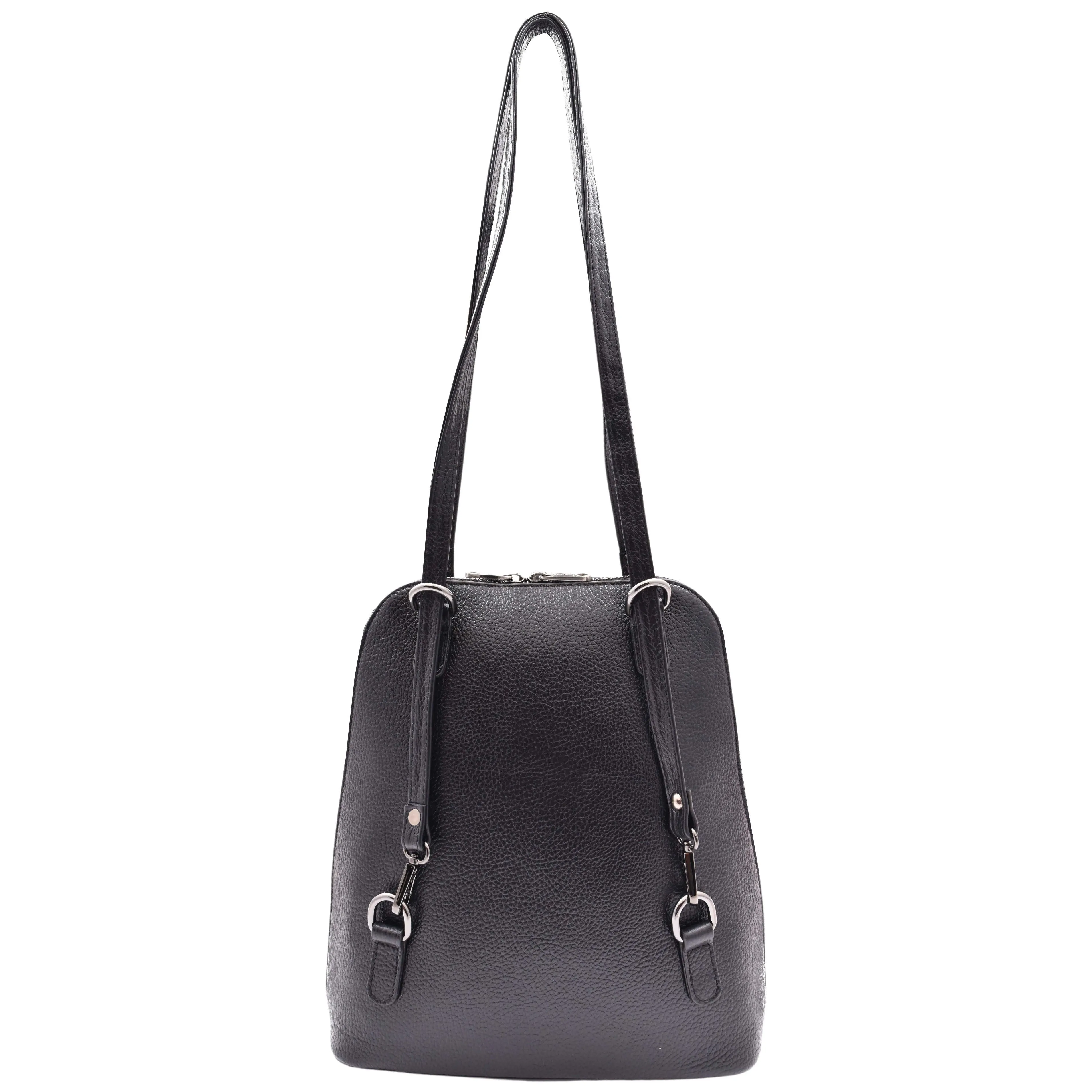 DR615 Women's Backpack Style Leather Shoulder Bag Black