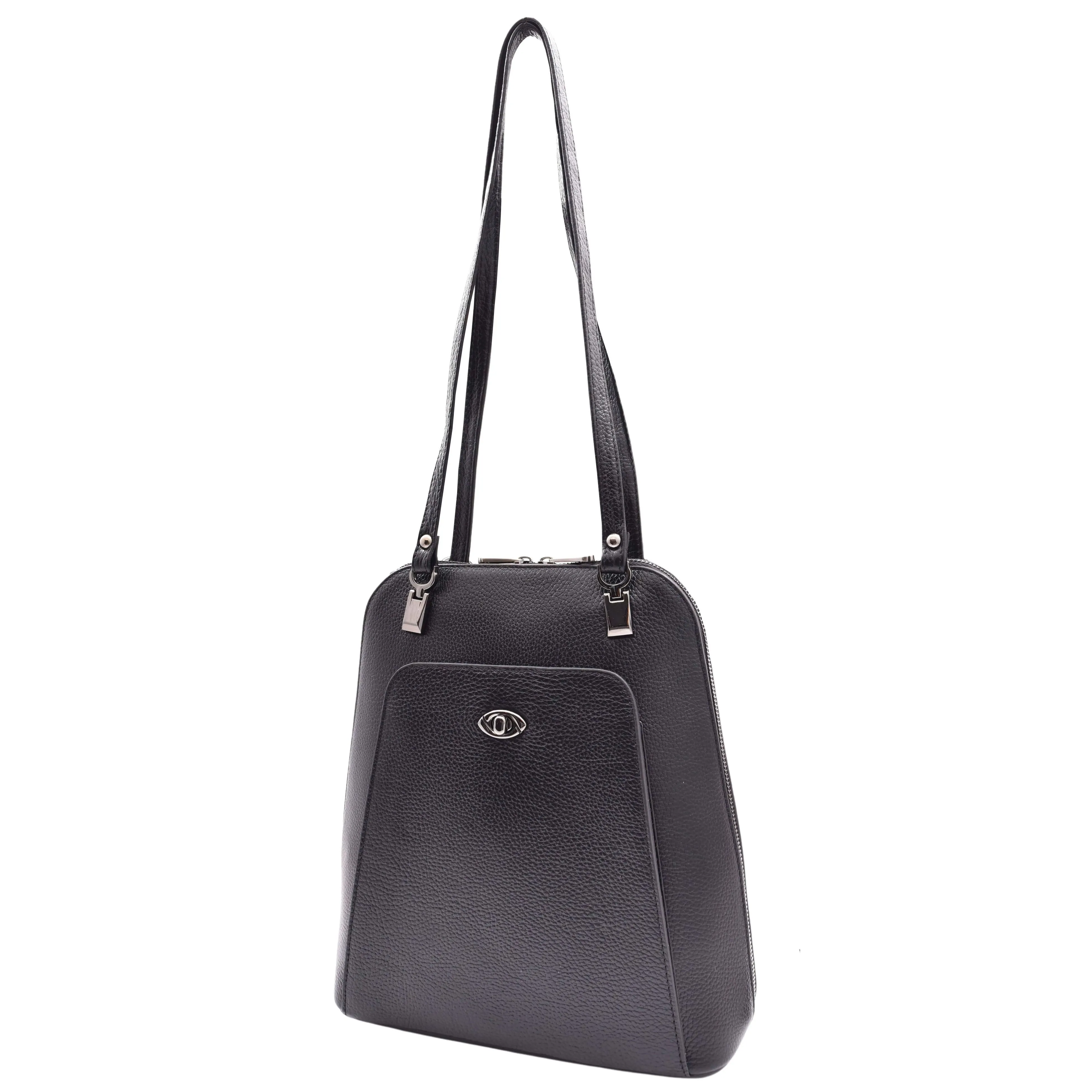 DR615 Women's Backpack Style Leather Shoulder Bag Black