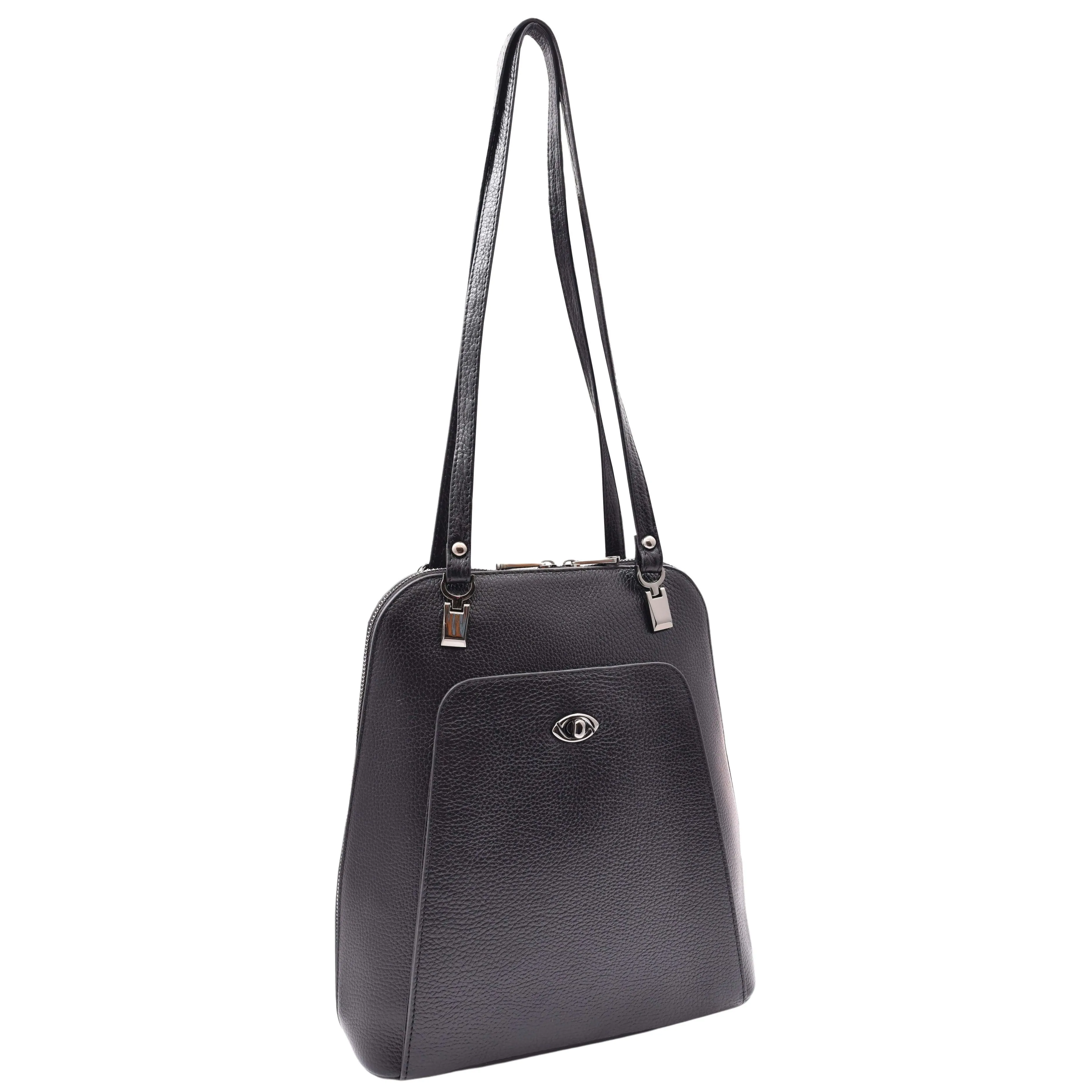 DR615 Women's Backpack Style Leather Shoulder Bag Black