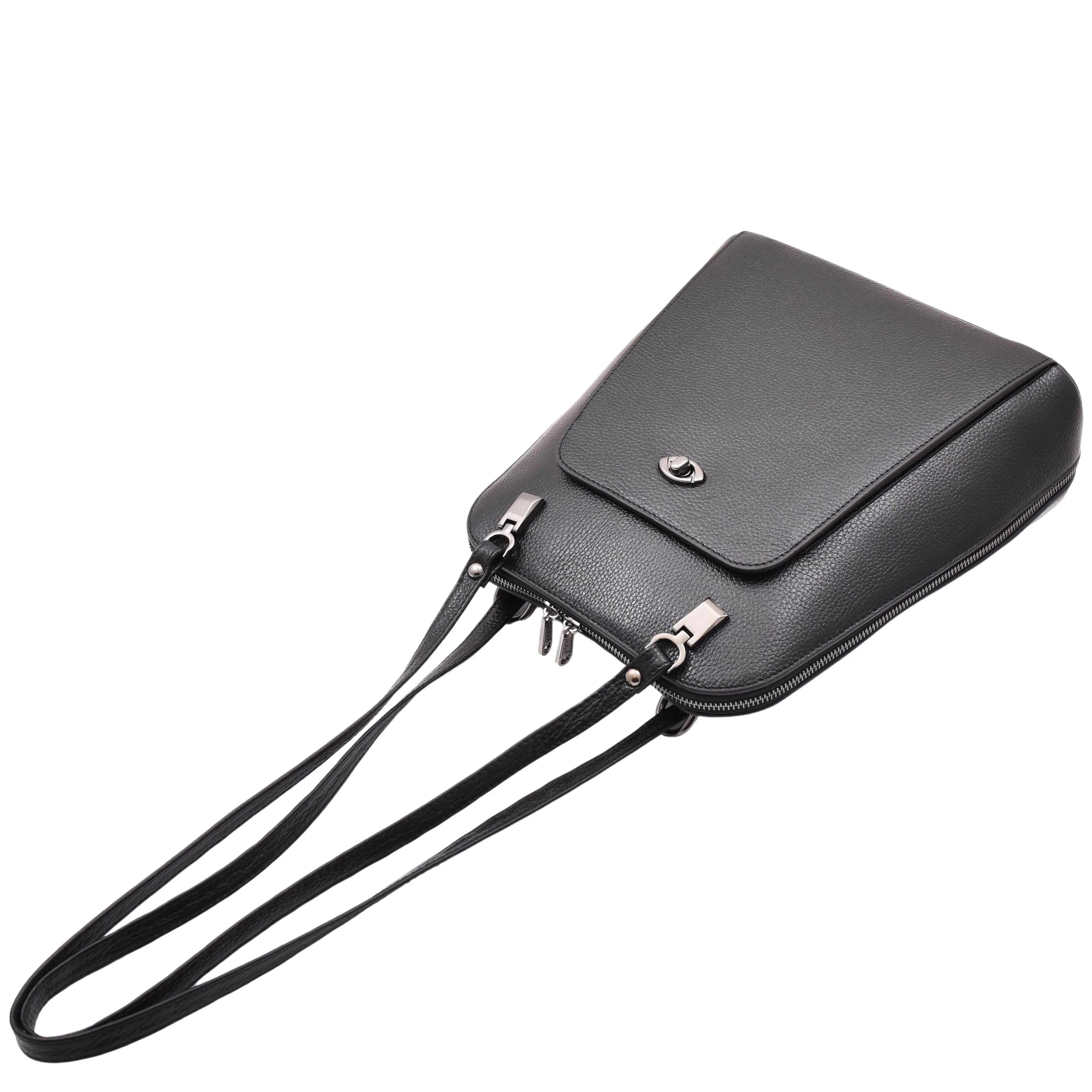 DR615 Women's Backpack Style Leather Shoulder Bag Black