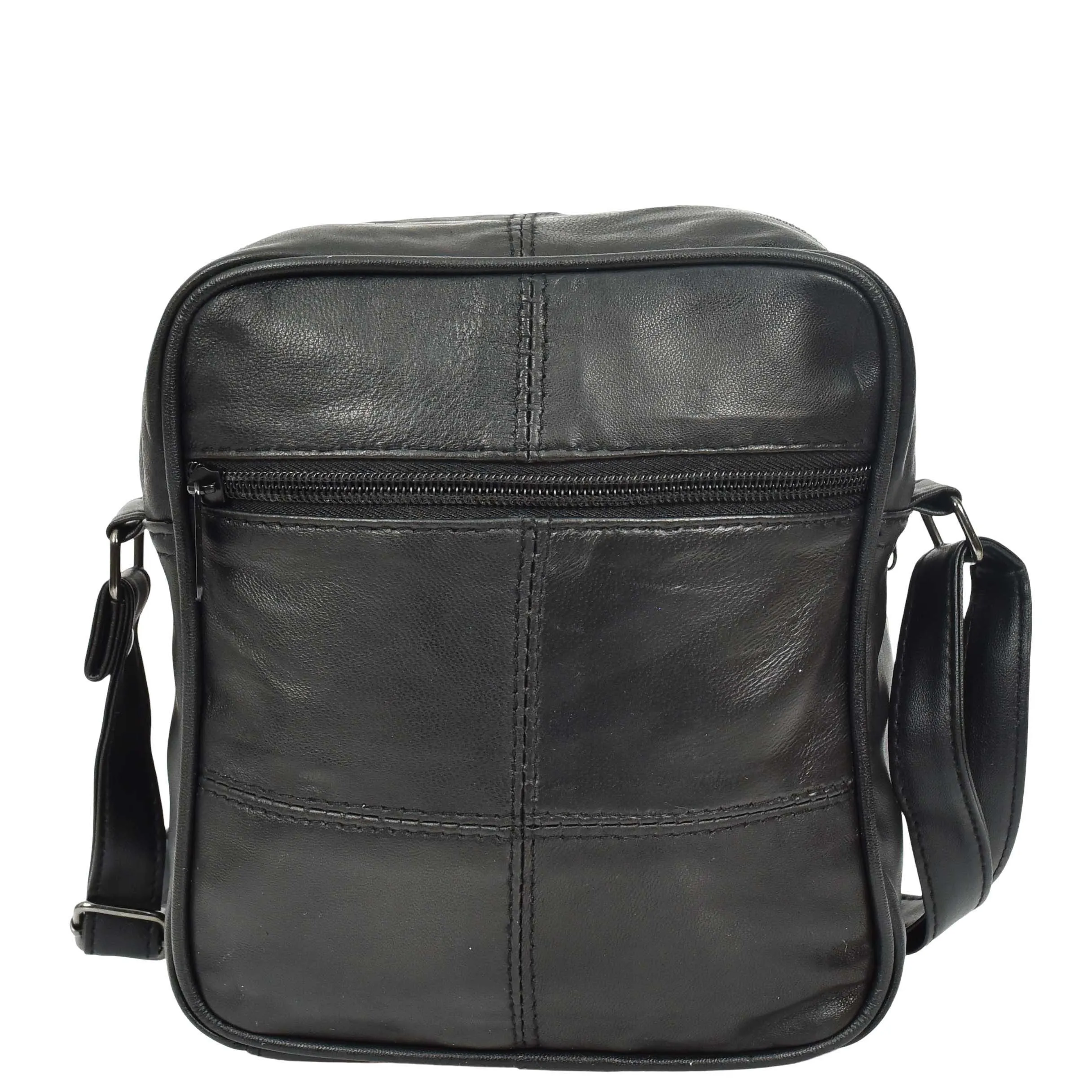 DR648 Men's Leather Cross Body Bag Messenger Pouch Black