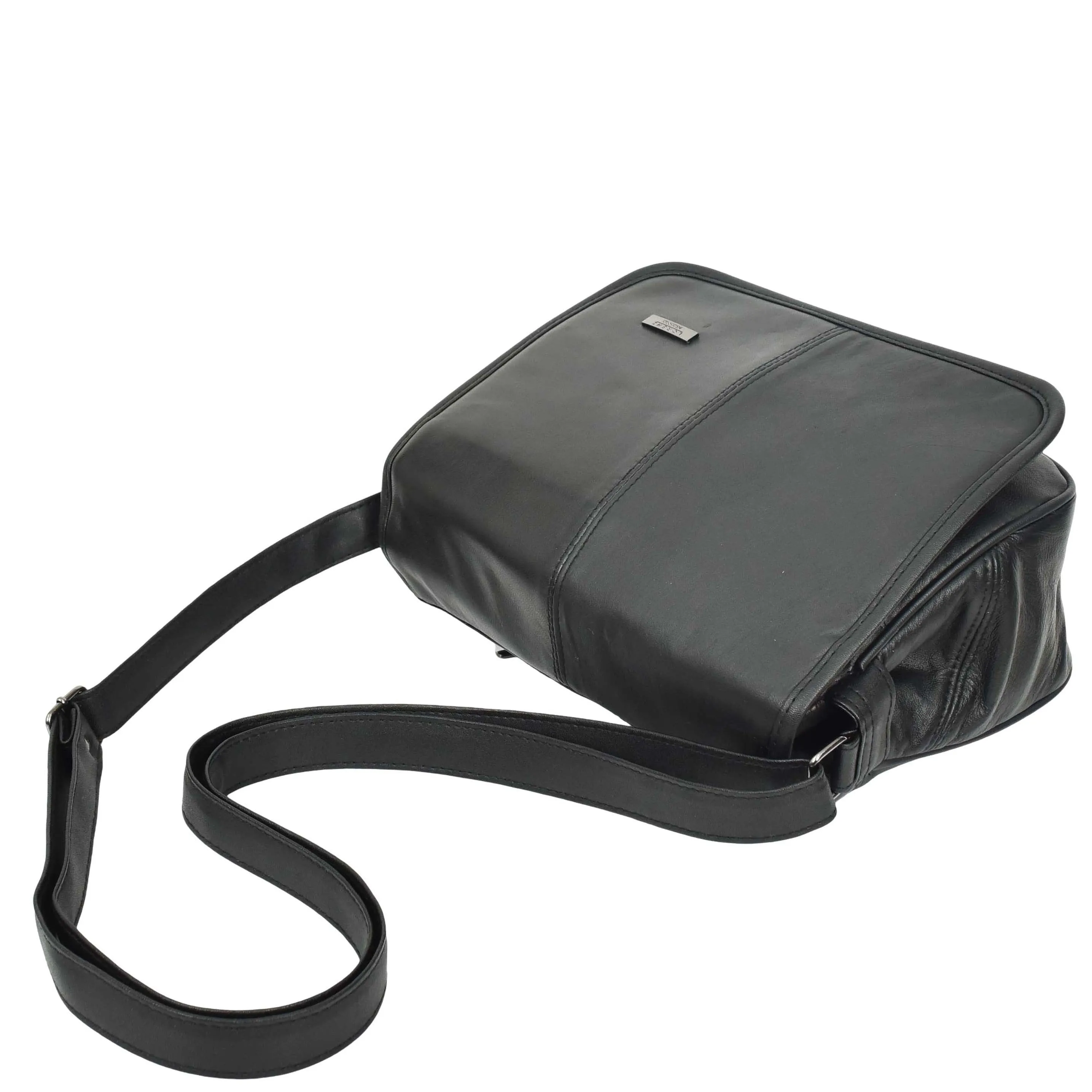 DR649 Women's Soft Leather Medium Cross Body Messenger Bag Black