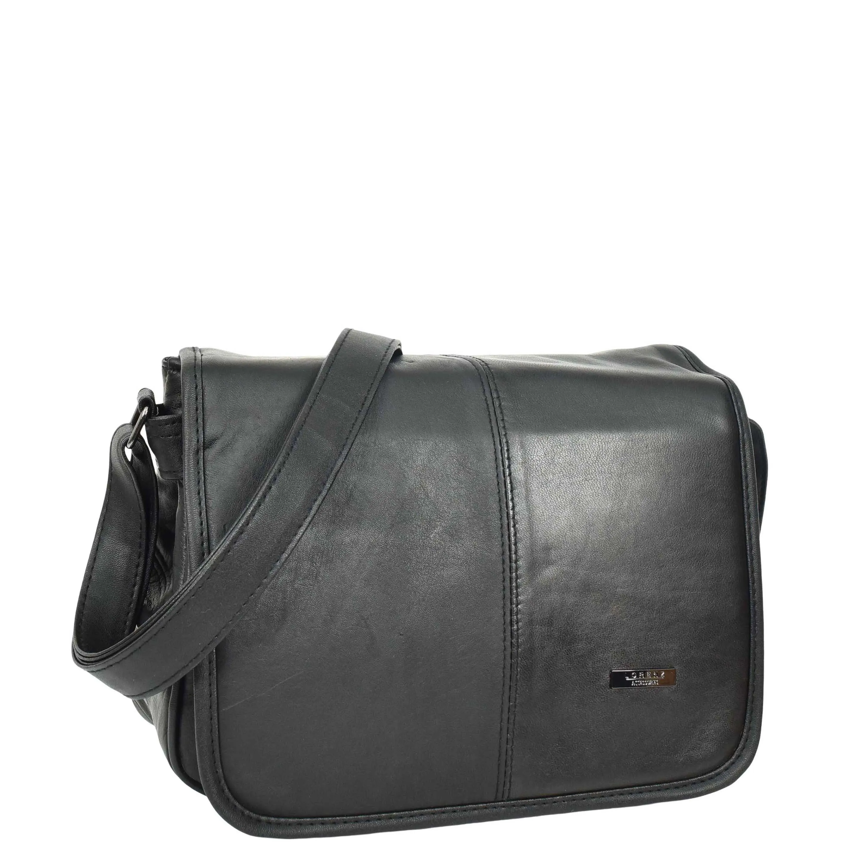 DR649 Women's Soft Leather Medium Cross Body Messenger Bag Black