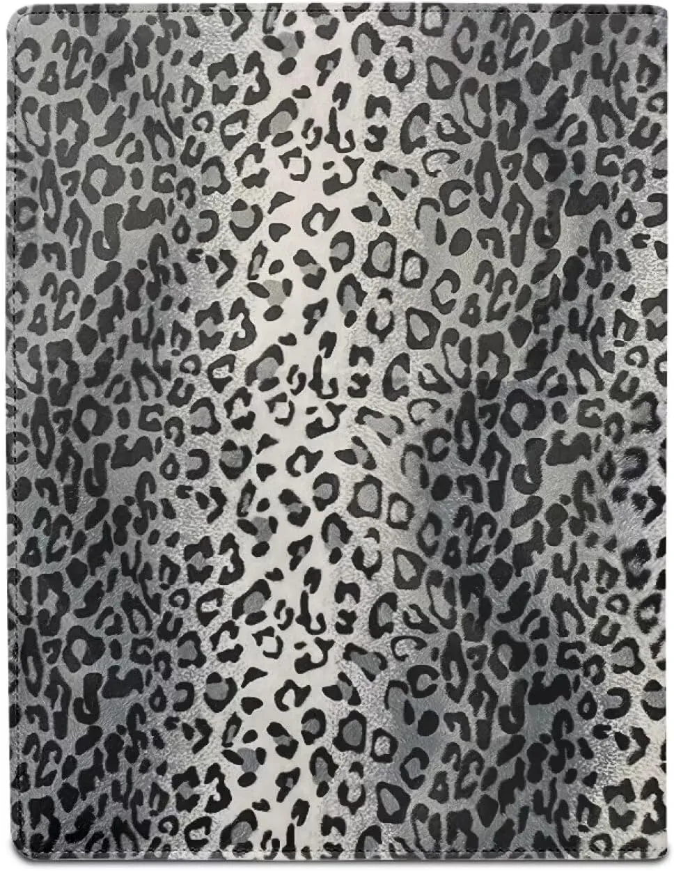 Dreaweet Silver Leopard Print Padfolio for Women Leather Portfolio Binder,Interview Legal Document Organizer with Pen Slots Business Card Holder Letter Sized Writing Pad,Office Supplies