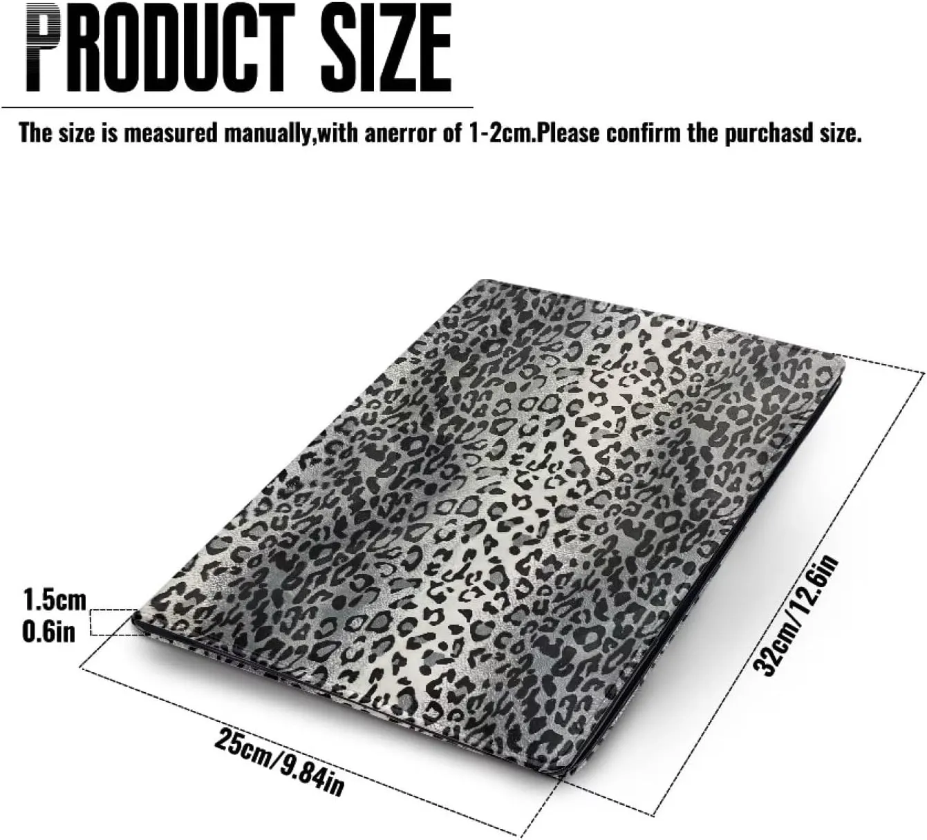 Dreaweet Silver Leopard Print Padfolio for Women Leather Portfolio Binder,Interview Legal Document Organizer with Pen Slots Business Card Holder Letter Sized Writing Pad,Office Supplies