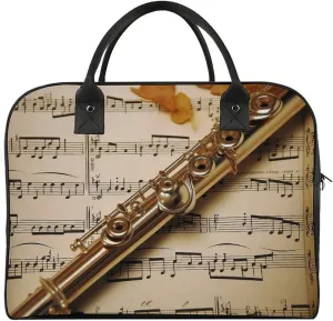 Duffle Bag for Travel Tote Bag Crossbody Bags Flute Music Printed Gym Bag Shoulder Bag Travel Handbag for Men Women