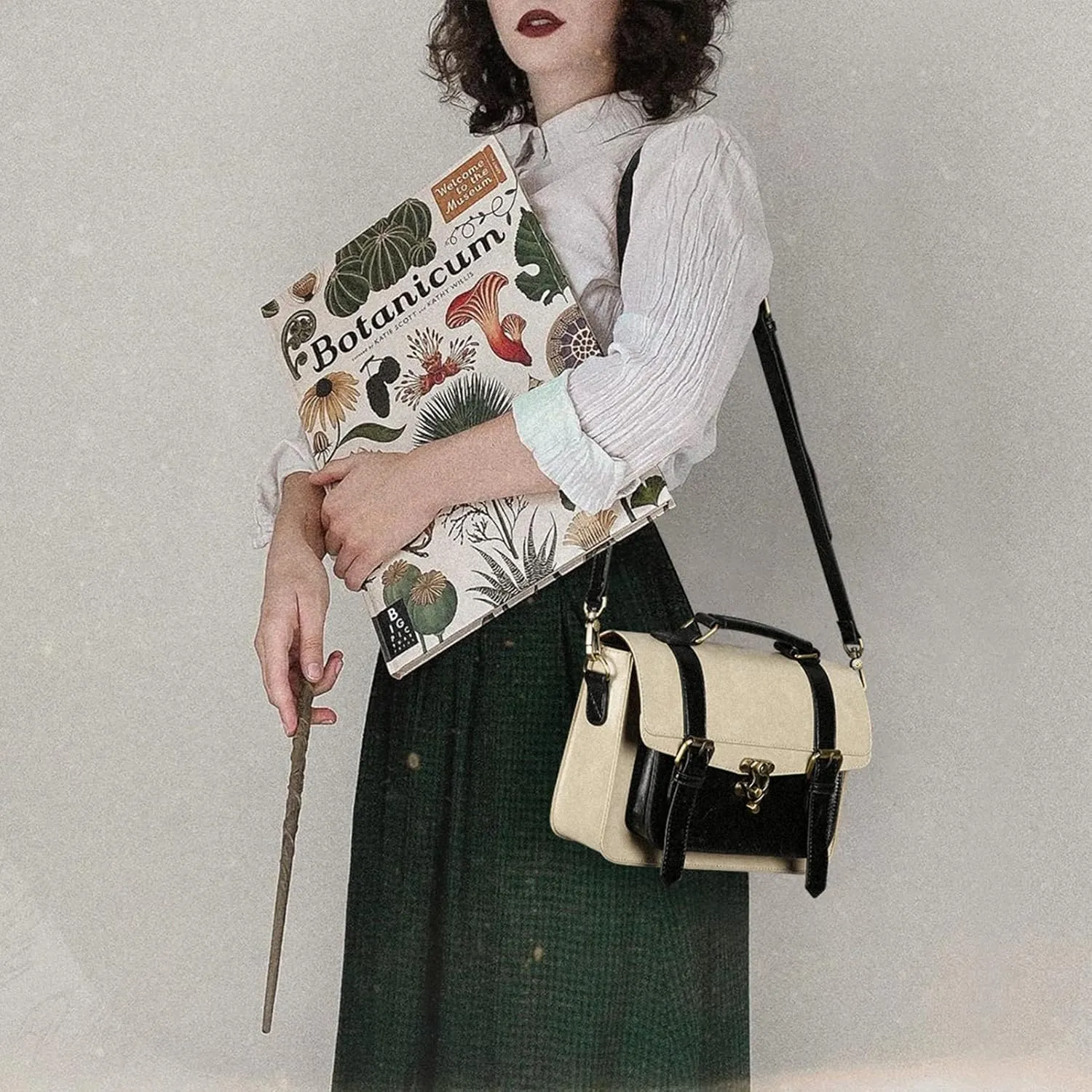 ECOSUSI Women PU Leather Satchel Purse Vintage Small College Crossbody Messenger Bag Work Cross-body Bag