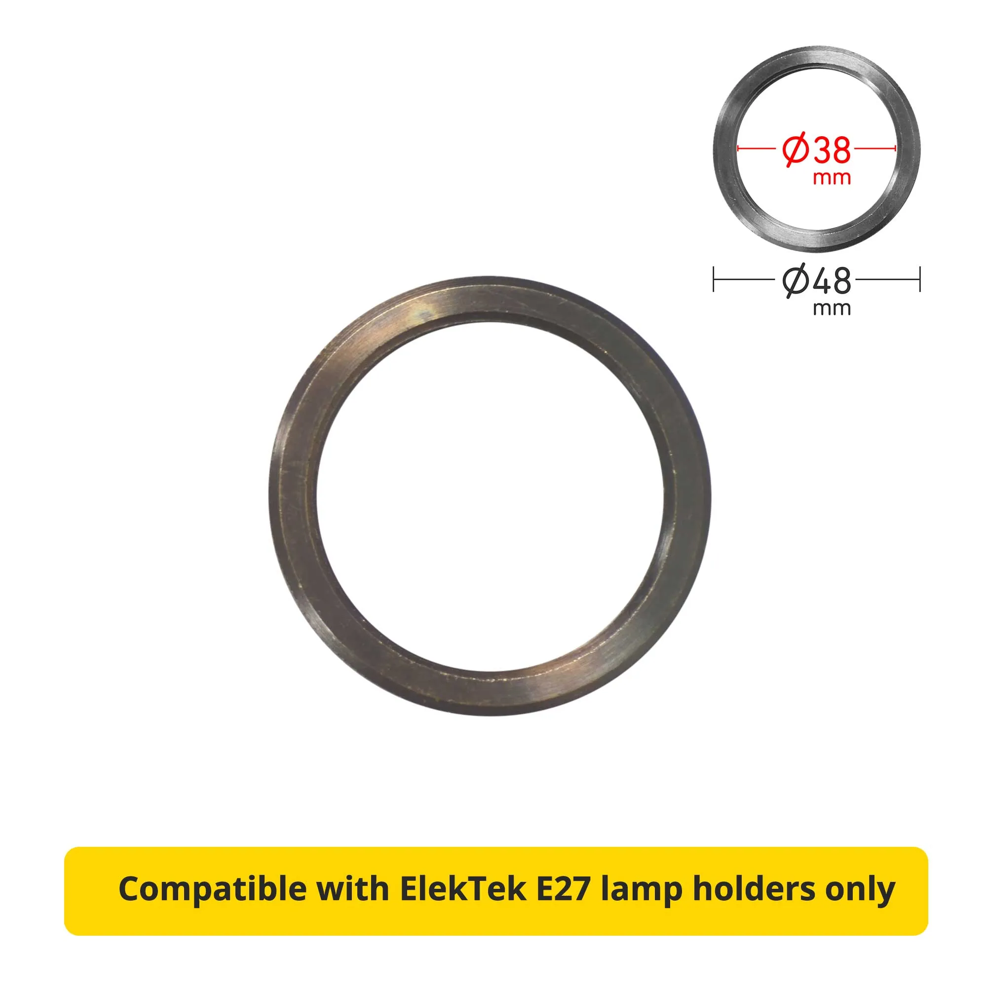 ElekTek E27 Shade Ring Single Brass