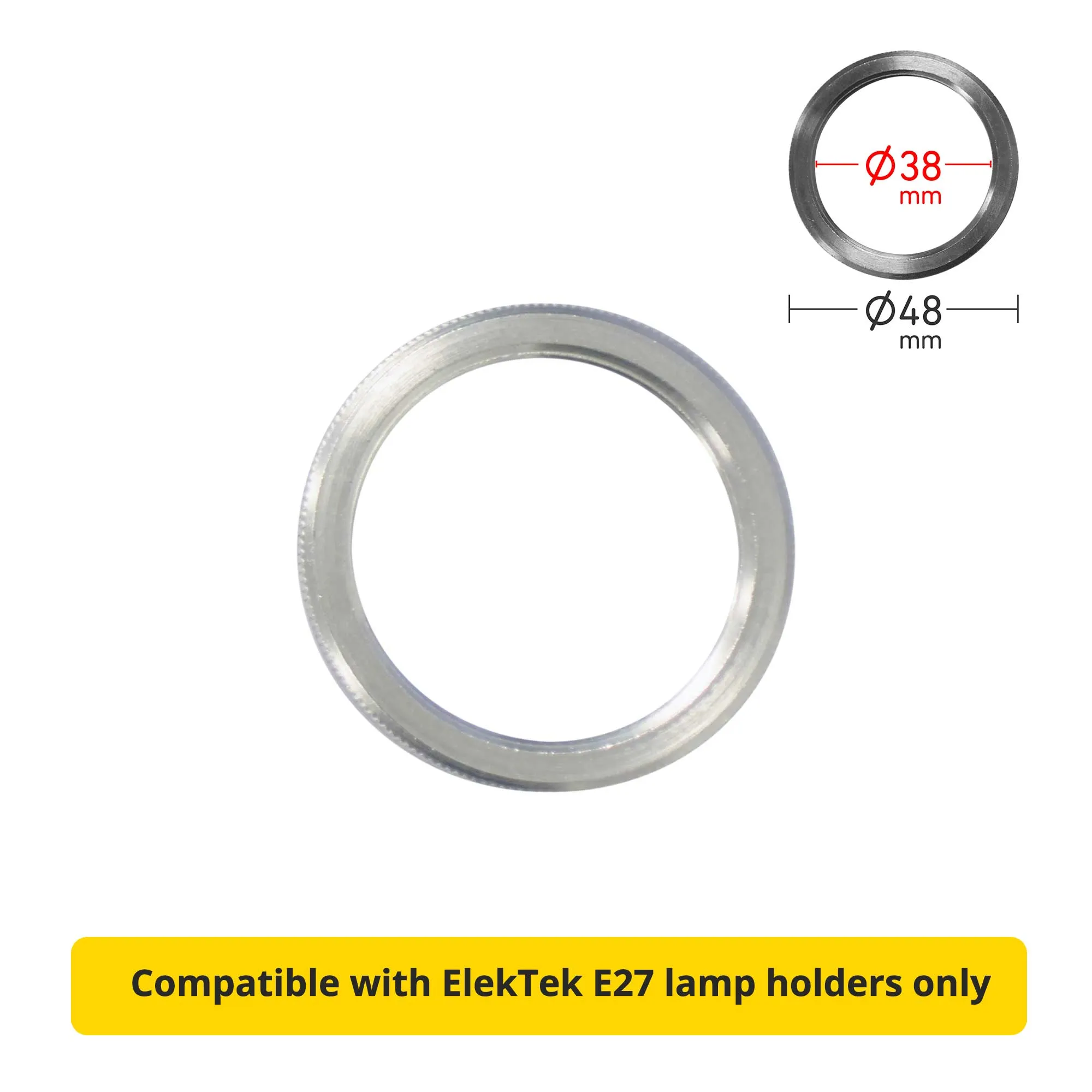 ElekTek E27 Shade Ring Single Brass