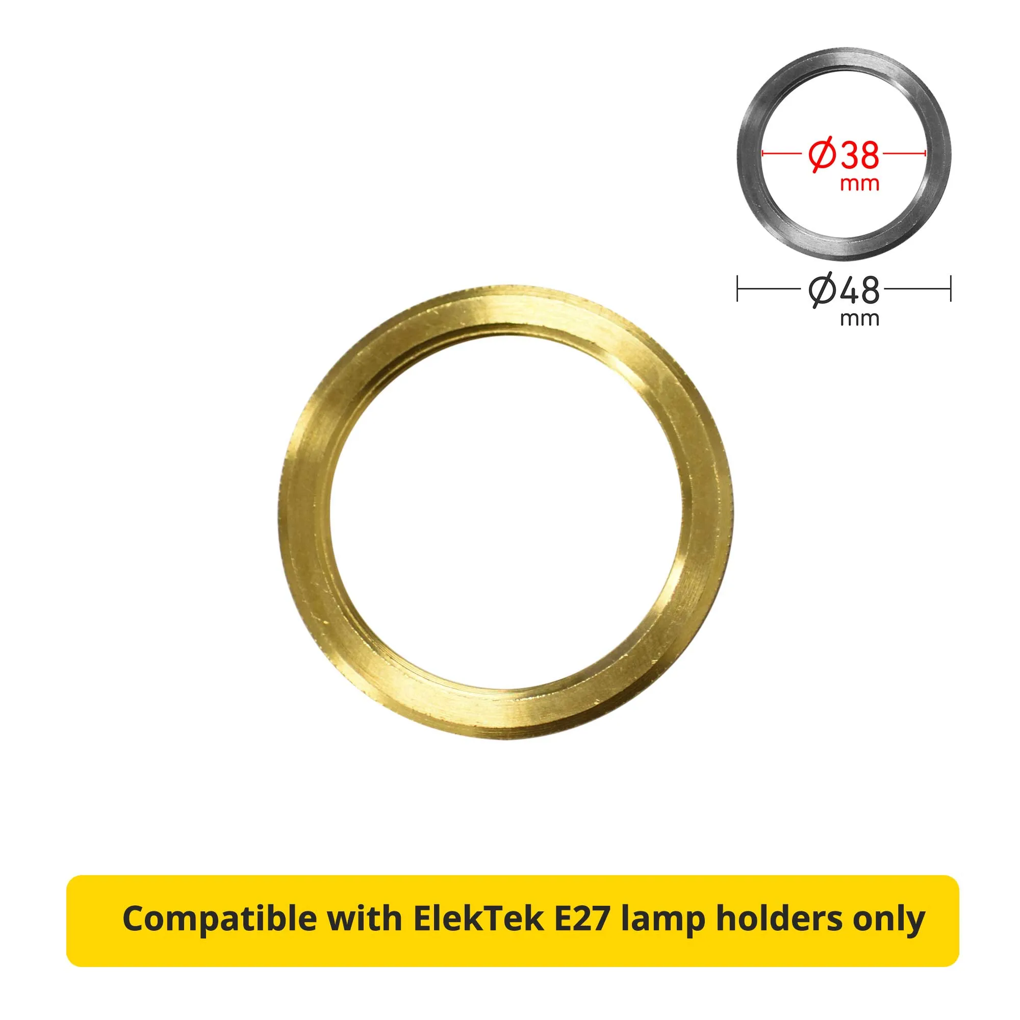 ElekTek E27 Shade Ring Single Brass
