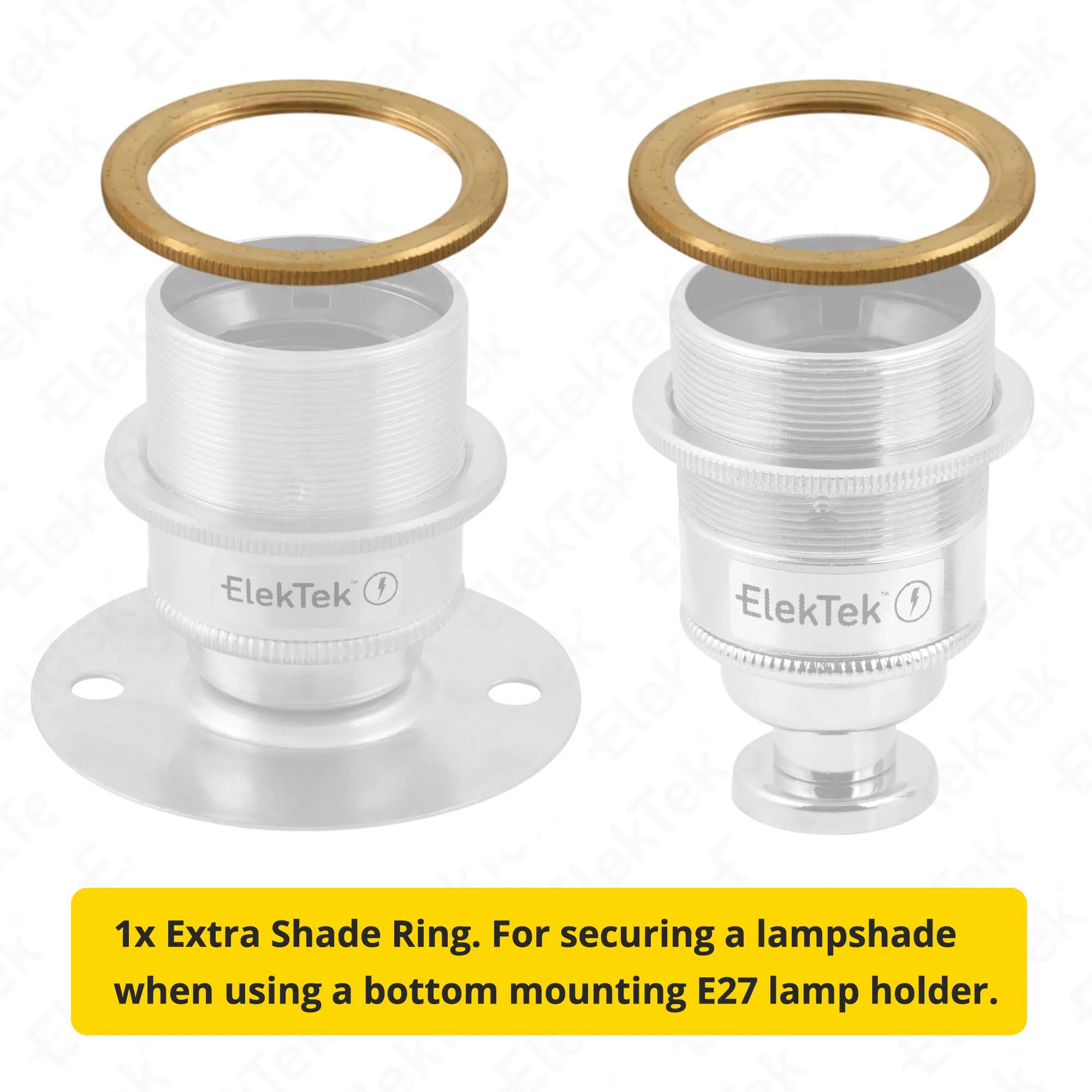 ElekTek E27 Shade Ring Single Brass