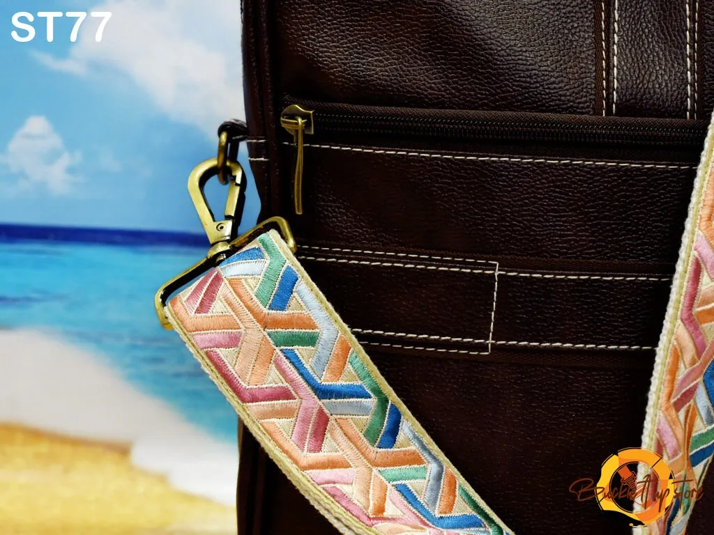 Embroidered Purse Strap Crossbody Strap for Purses Boho Bags Strap Embroidery Replacement Strap Boho Guitar Strap Handbag Strap gift for her