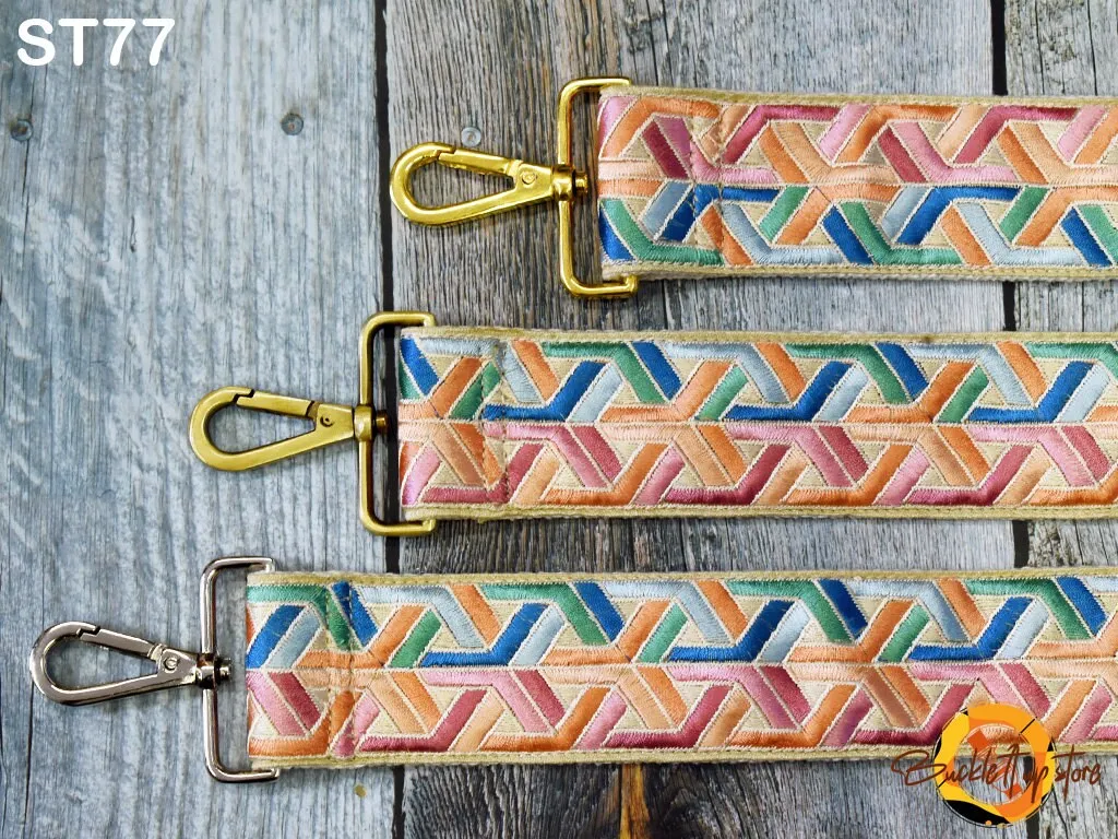 Embroidered Purse Strap Crossbody Strap for Purses Boho Bags Strap Embroidery Replacement Strap Boho Guitar Strap Handbag Strap gift for her
