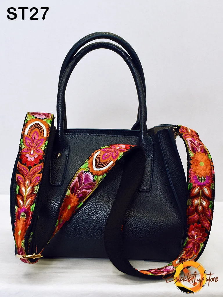 Embroidered Purse Strap Crossbody Strap for Purses Boho Bags Strap Embroidery Replacement Strap Boho Guitar Strap Handbag Strap gift for her