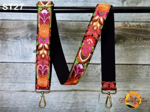Embroidered Purse Strap Crossbody Strap for Purses Boho Bags Strap Embroidery Replacement Strap Boho Guitar Strap Handbag Strap gift for her