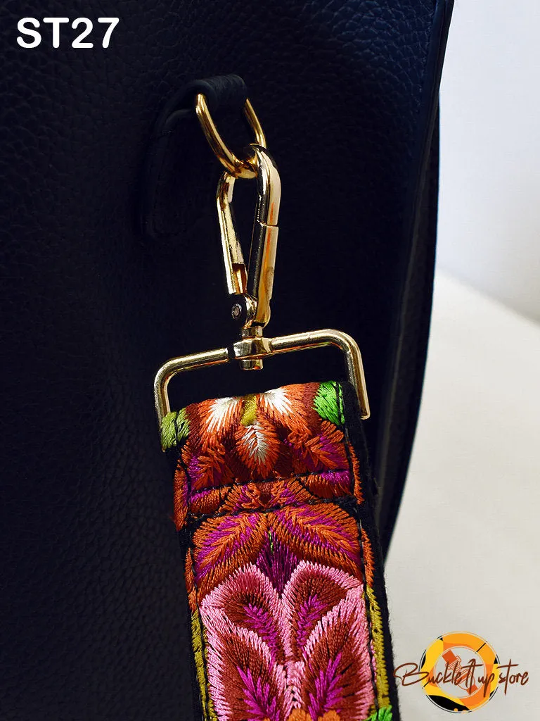 Embroidered Purse Strap Crossbody Strap for Purses Boho Bags Strap Embroidery Replacement Strap Boho Guitar Strap Handbag Strap gift for her