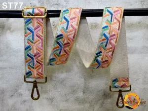 Embroidered Purse Strap Crossbody Strap for Purses Boho Bags Strap Embroidery Replacement Strap Boho Guitar Strap Handbag Strap gift for her