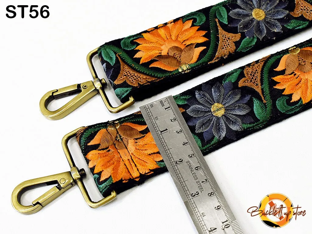 Embroidery Replacement Strap Purse Strap Crossbody Strap for Purses Embroidered Boho Bags Strap Boho Guitar Strap Handbag Strap gift for her