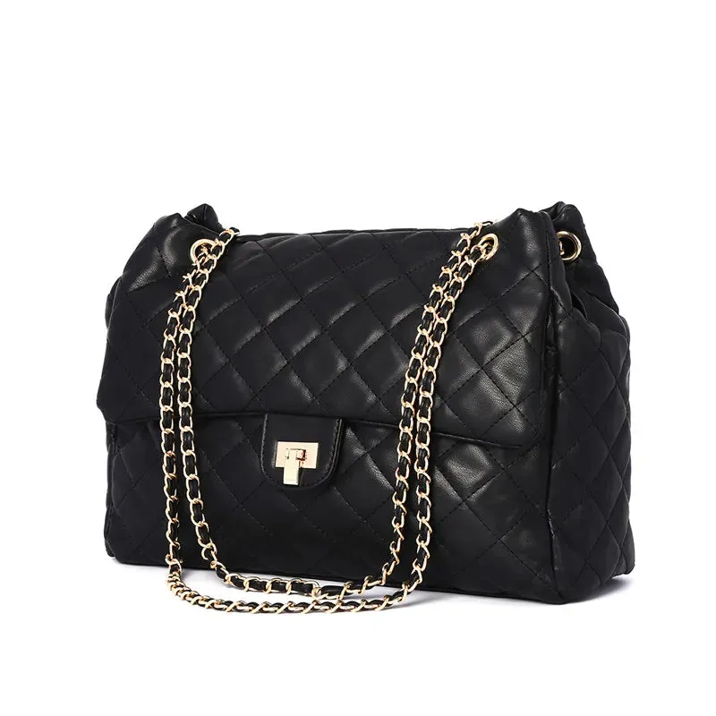 Emerald Purse Co. Soft Leather Chain Handbag – Luxury Crossbody & Shoulder Bag for Women