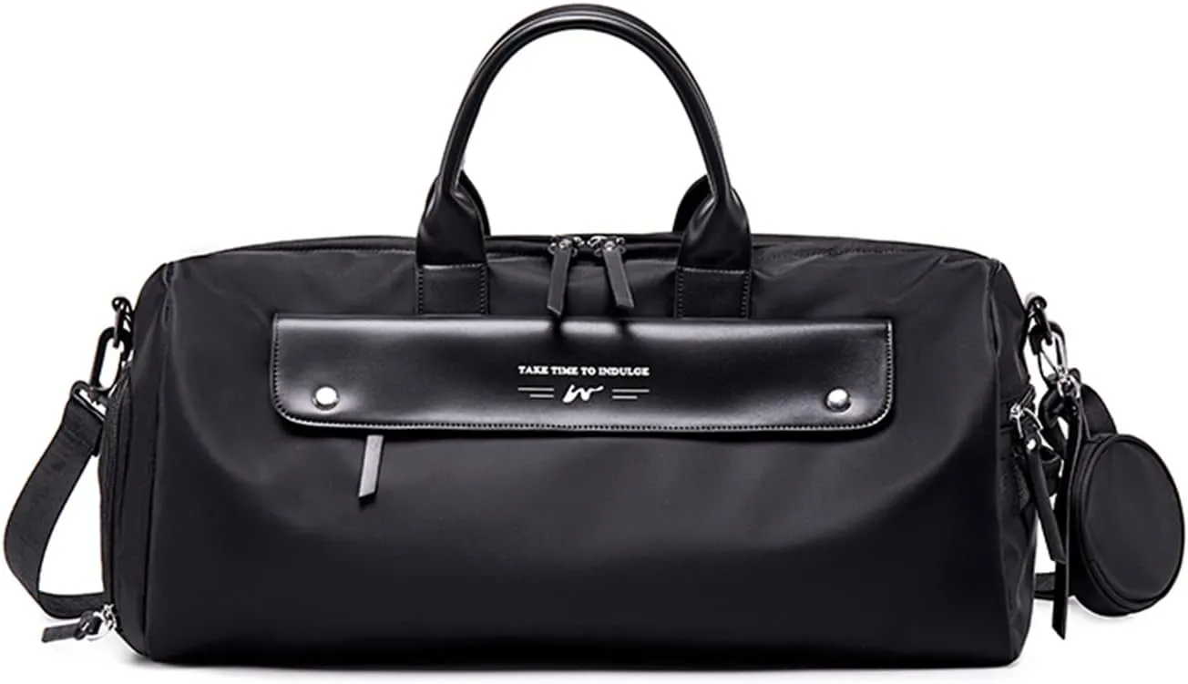 Ergocar Travel Duffel Bags Women, Large Capacity Men Travel Totes with Shoe Bag, Fashion Waterproof Sports Gym Tote Bag, Carry on Bag Weekender Overnight Bag, Black