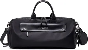 Ergocar Travel Duffel Bags Women, Large Capacity Men Travel Totes with Shoe Bag, Fashion Waterproof Sports Gym Tote Bag, Carry on Bag Weekender Overnight Bag, Black