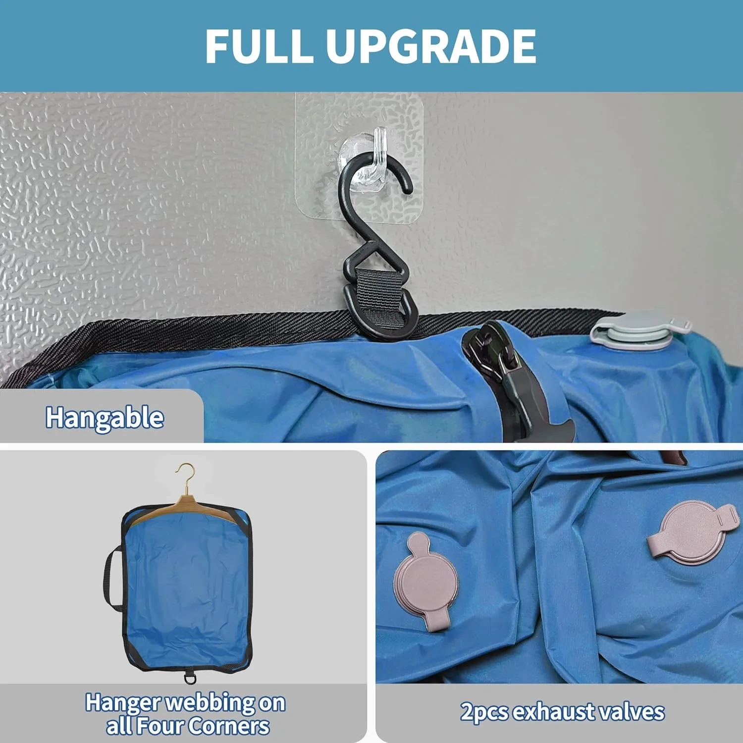 EULANT Reusable Vacuum Bags for Travel,Waterproof Professional IP67 Reusable Vacuum Compression Bags for Backpack Travel and business trip Space Saver Bags