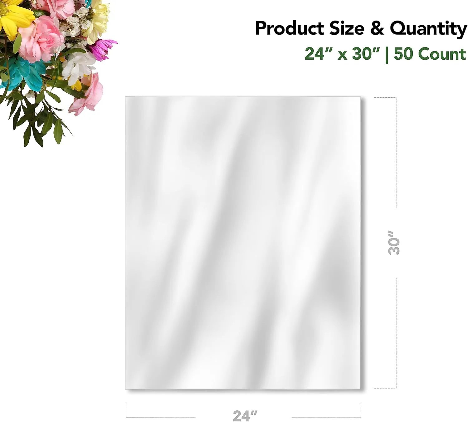 Extra Large Cellophane Bags (Ribbon and Basket NOT Included) – 24" x 30" (50 Count) – Clear Basket Wrapping Bags, Cellophane Gift Bags, Large Cellophane Bags, Clear Gift Bags, Clear