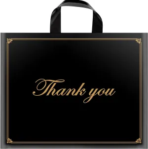 Extra Thick Bulk Plastic Bags - 50 Pack, 16"x18" Boutique Retail Gift Bags with Loop Handle for Parties & Favors