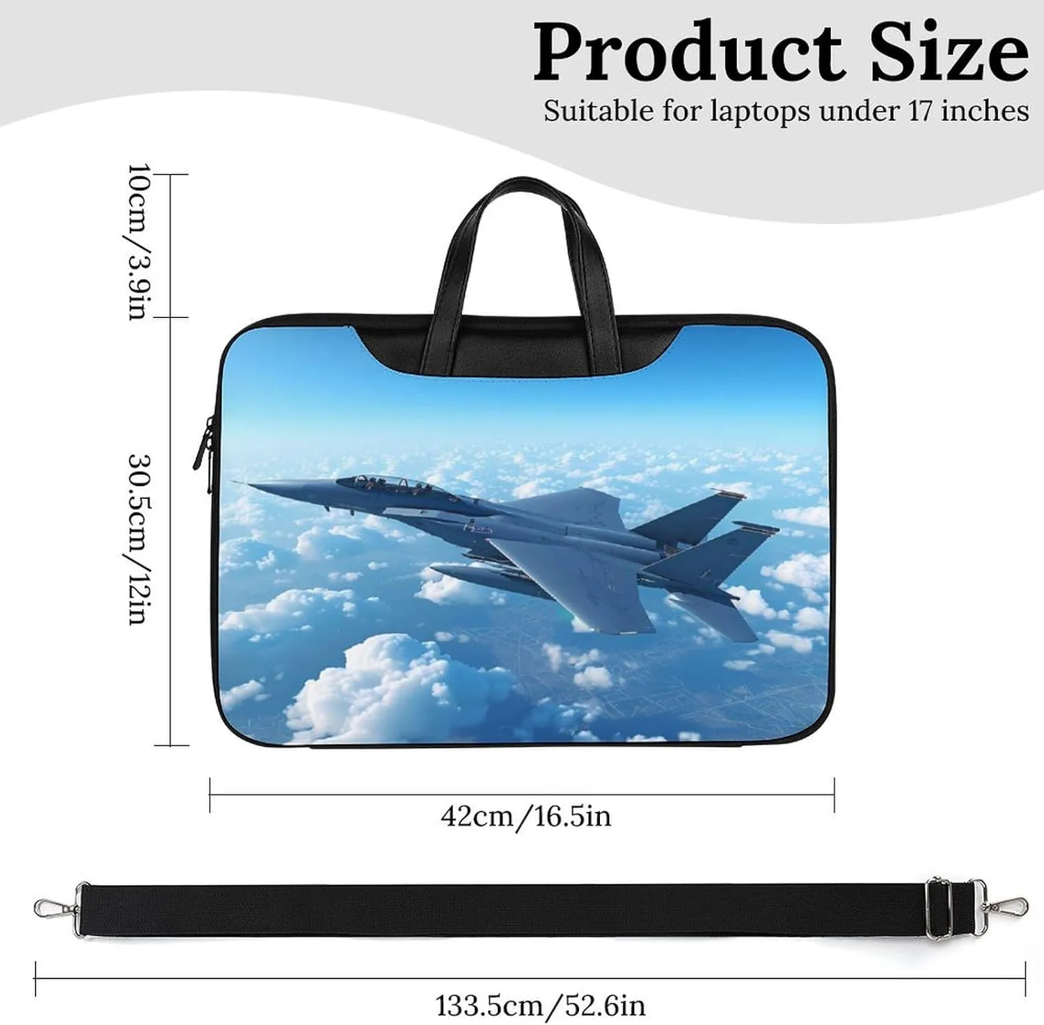 F-15 Eagle Jet Plane Laptop Tote Bag Waterproof Computer Carrying Case Business Office Briefcase