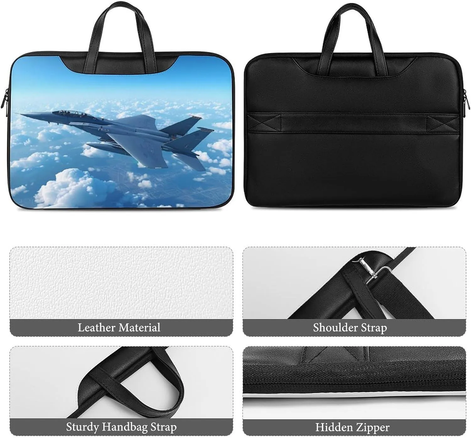 F-15 Eagle Jet Plane Laptop Tote Bag Waterproof Computer Carrying Case Business Office Briefcase