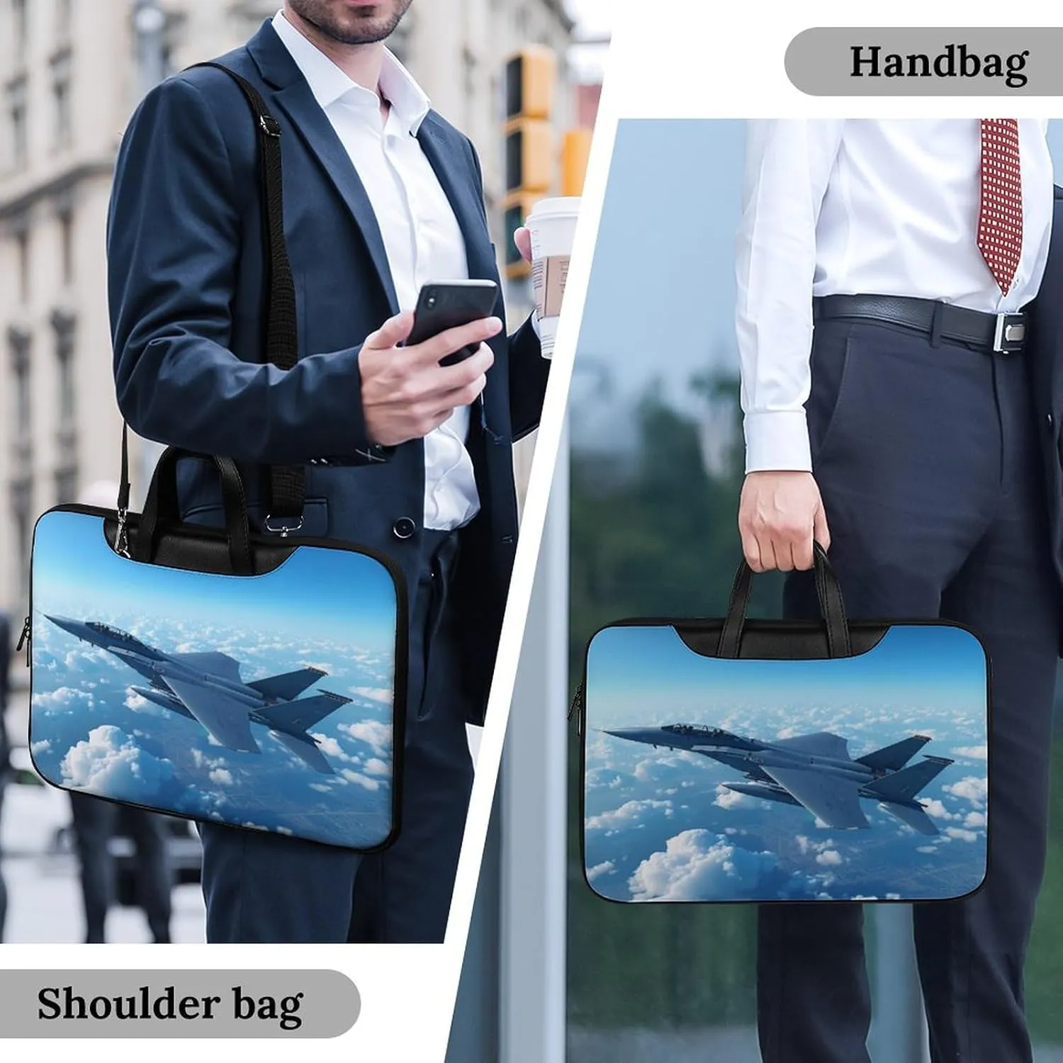 F-15 Eagle Jet Plane Laptop Tote Bag Waterproof Computer Carrying Case Business Office Briefcase