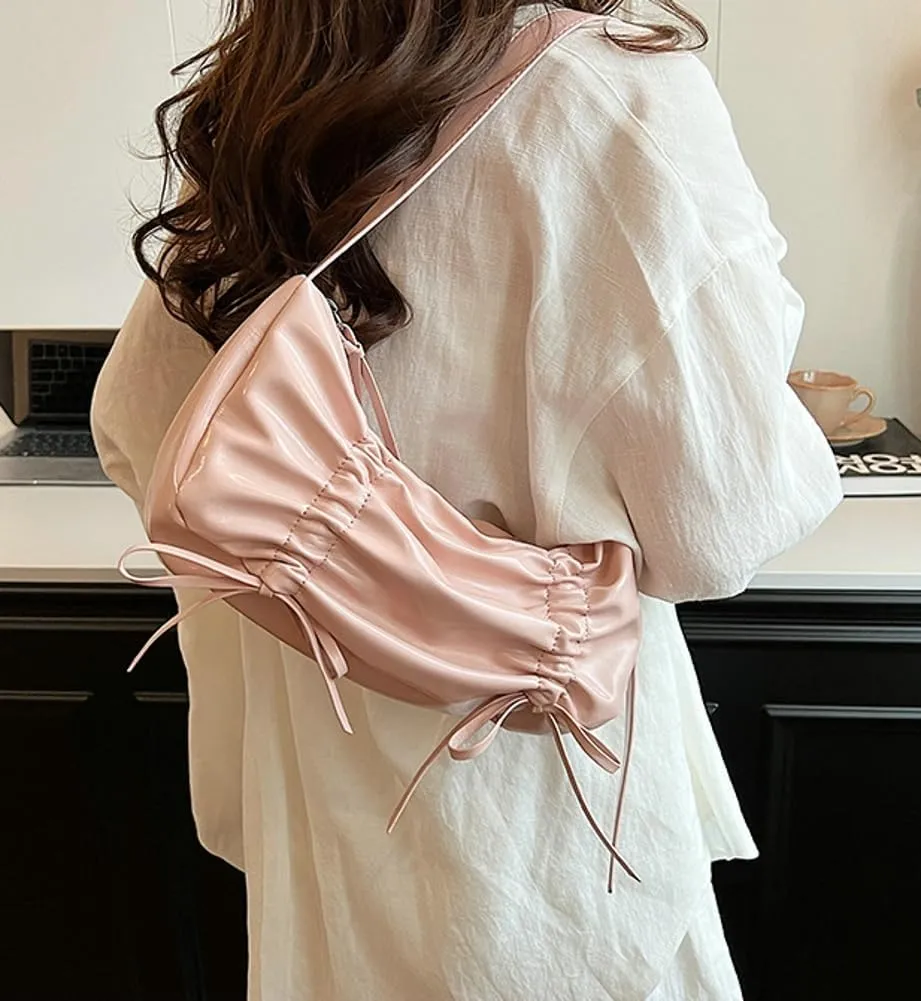 Fashion Shoulder Bag for Women Small Vegan Leather Crossbody Purse Y2k Dumpling Handbag Top Handle Satchel