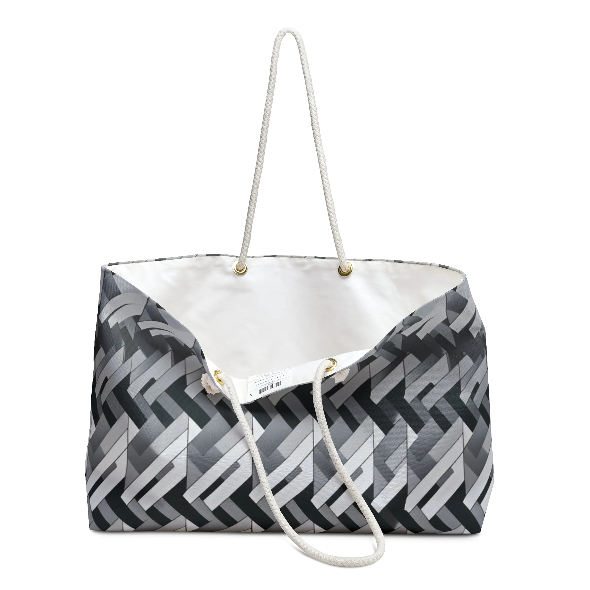Fashion Weave Print Weekender Travel Tote Bag