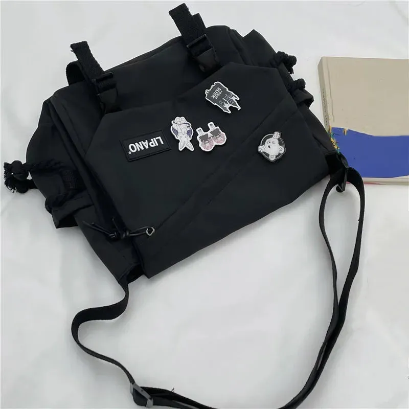 Fashion Women Canvas Shoulder Bags For Youth Casual Ladies Large Capacity Crossbody Bags Solid Handbags Messenger Bags for Women