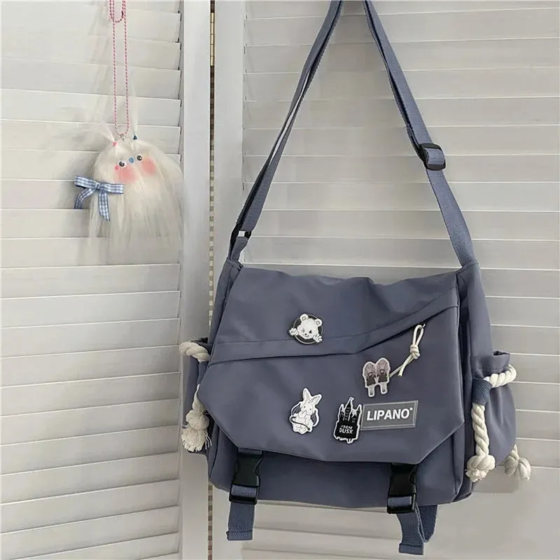 Fashion Women Canvas Shoulder Bags For Youth Casual Ladies Large Capacity Crossbody Bags Solid Handbags Messenger Bags for Women