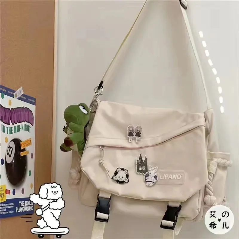Fashion Women Canvas Shoulder Bags For Youth Casual Ladies Large Capacity Crossbody Bags Solid Handbags Messenger Bags for Women