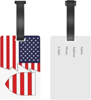 Flag of Grouville Parish, Jersey and America Luggage Tags for Suitcases Travel Tags ID Labels for Women Men Travel Bag Luggage Accessories