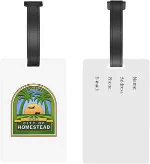 Flag of Homestead, Florida Luggage Tags for Suitcases Travel Tags ID Labels for Women Men Travel Bag Luggage Accessories