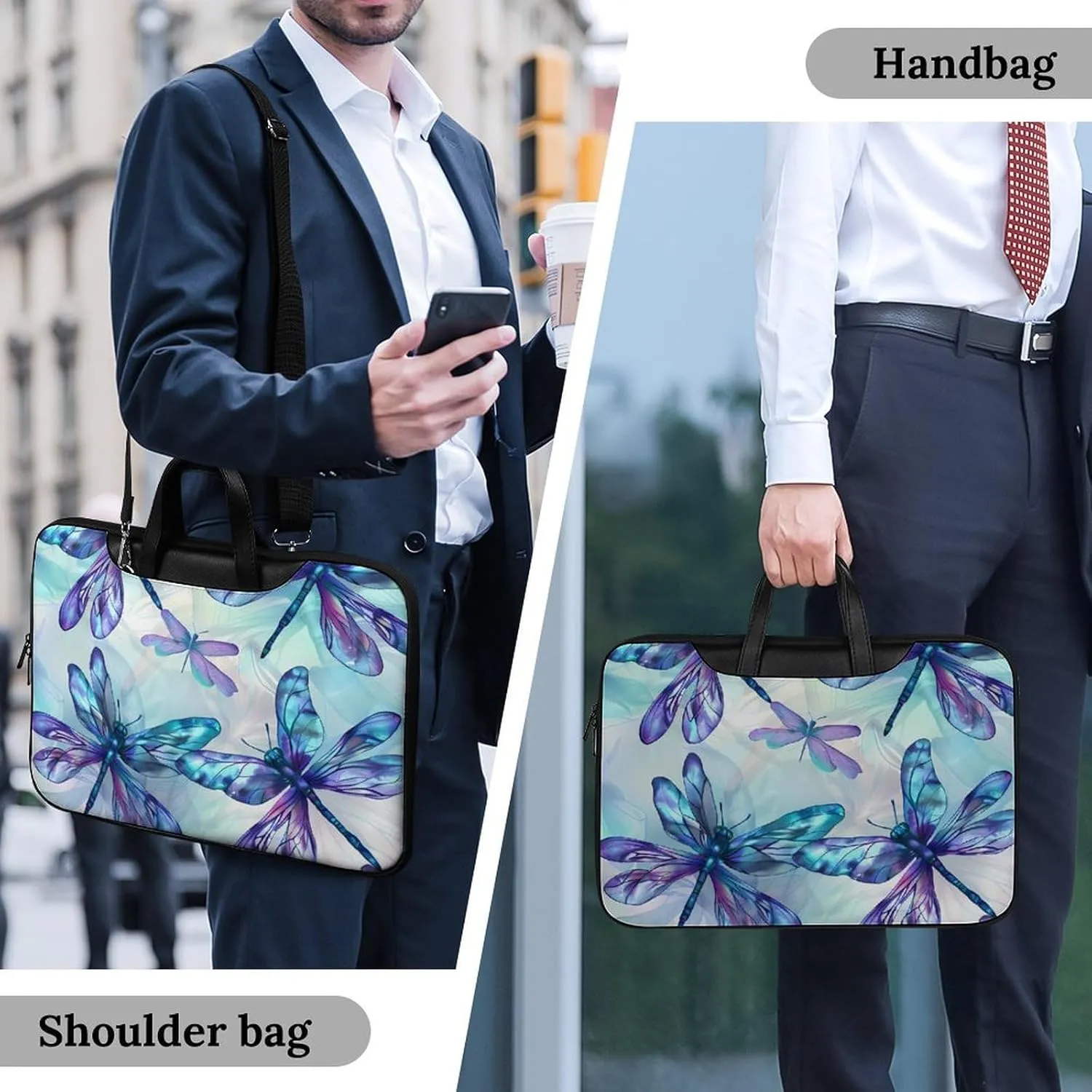 Flying Dragonflies Laptop Tote Bag Waterproof Computer Carrying Case Business Office Briefcase