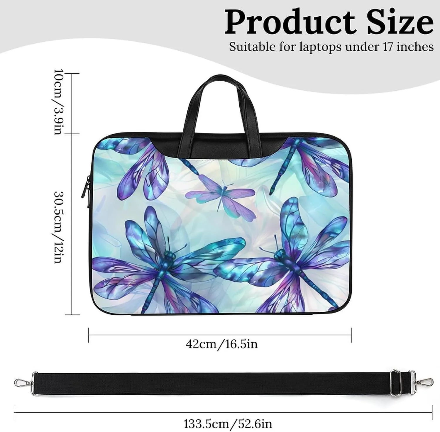 Flying Dragonflies Laptop Tote Bag Waterproof Computer Carrying Case Business Office Briefcase