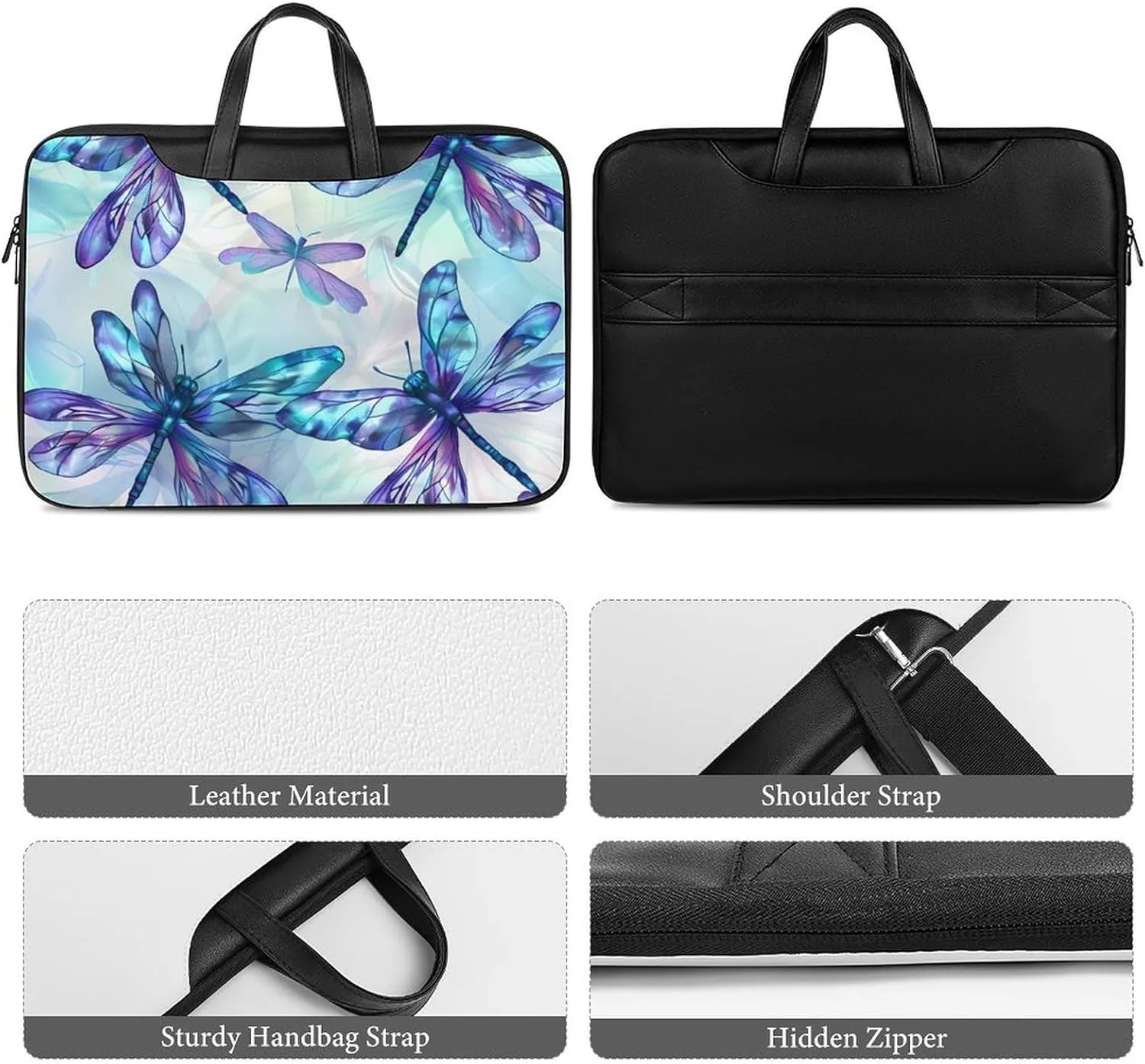Flying Dragonflies Laptop Tote Bag Waterproof Computer Carrying Case Business Office Briefcase
